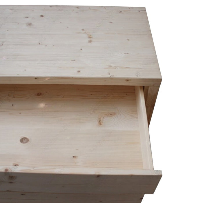  cassettiera classica 4 cassetti legno massello abete grezzo 120x55x80 - Mobili 2G