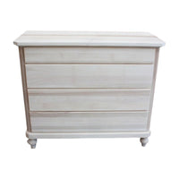 cassettiera classica 4 cassetti legno massello grezzo 119x52x101 (970) - Mobili 2G