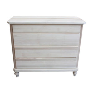 Cassettiera classica 4 cassetti legno massello tinta noce 119x52x101 (970) - Mobili 2G