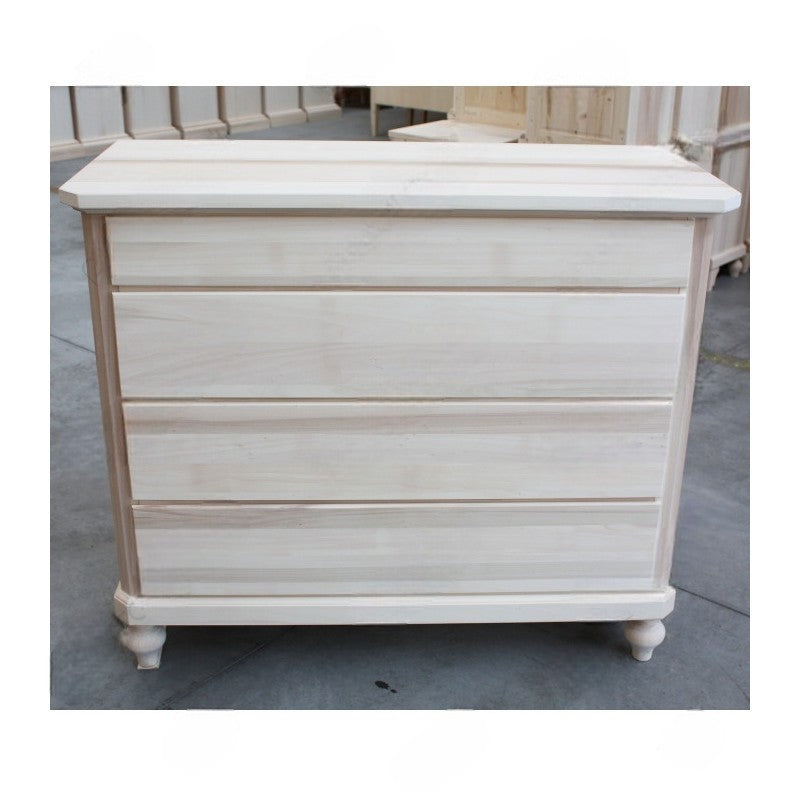 Cassettiera classica 4 cassetti legno massello tinta noce 119x52x101 (970) - Mobili 2G