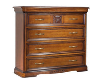 Cassettiera classica 4 cassetti ribalta legno tinta noce 126x55x117 - Mobili 2G