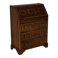 Cassettiera classica 5 cassetti con ribalta legno tinta noce scuro 66x34x88 - Mobili 2G