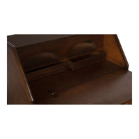 Cassettiera classica 5 cassetti con ribalta legno tinta noce scuro 66x34x88 - Mobili 2G