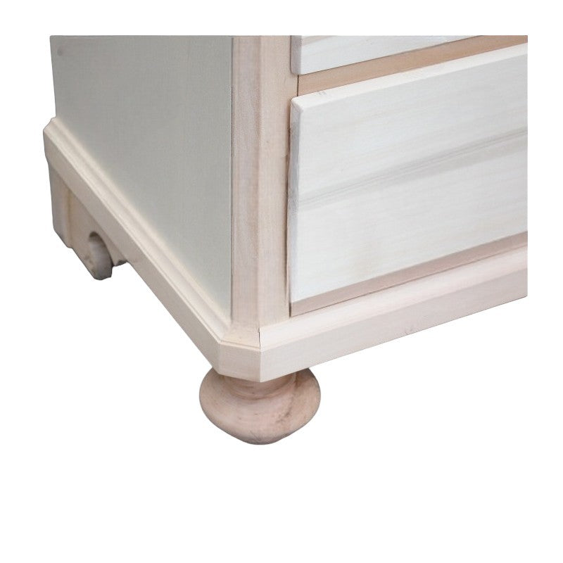 cassettiera classica 5 cassetti legno grezzo 116x51x101 (452) - Mobili 2G