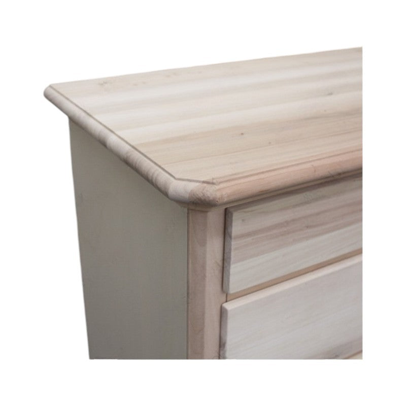 cassettiera classica 5 cassetti legno grezzo 116x51x101 (452) - Mobili 2G