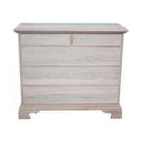 cassettiera classica 5 cassetti legno grezzo 117x51x101 (466) - Mobili 2G