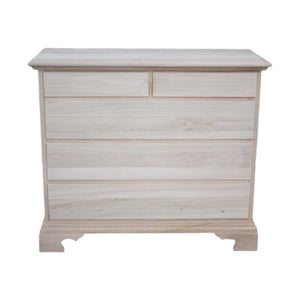 cassettiera classica 5 cassetti legno grezzo 117x51x101 (466) - Mobili 2G