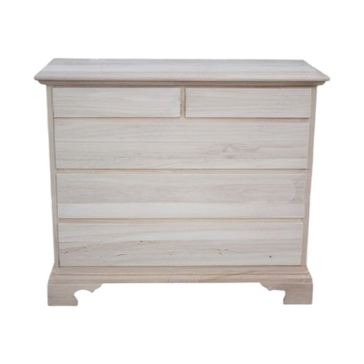 cassettiera classica 5 cassetti legno grezzo 117x51x101 (466) - Mobili 2G