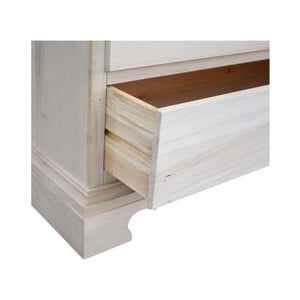 cassettiera classica 5 cassetti legno grezzo 117x51x101 (466) - Mobili 2G