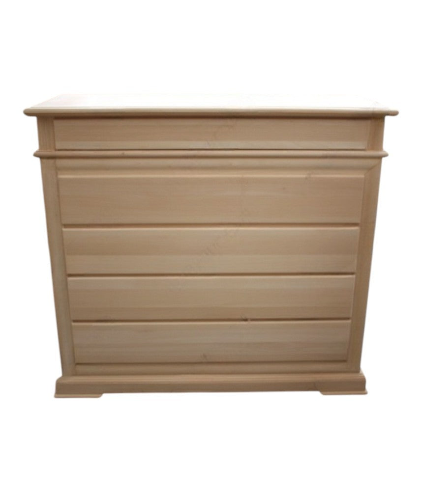cassettiera classica 5 cassetti legno grezzo 127x52x117 (3000) - Mobili 2G
