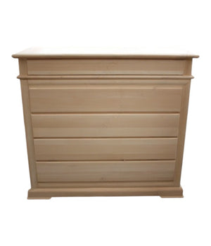 cassettiera classica 5 cassetti legno grezzo 127x52x117 (3000) - Mobili 2G