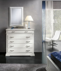 cassettiera classica 5 cassetti legno grezzo 127x52x117 (3000) - Mobili 2G