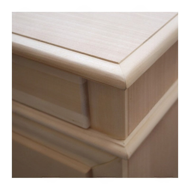 cassettiera classica 5 cassetti legno grezzo 127x52x117 (3000) - Mobili 2G