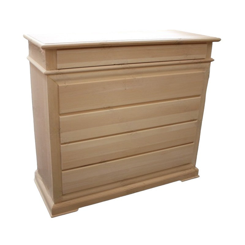 cassettiera classica 5 cassetti legno grezzo 127x52x117 (3000) - Mobili 2G