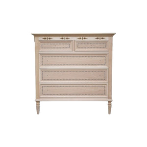 Cassettiera classica 5 cassetti legno grezzo l.100 p.41 h.100 - Mobili 2G