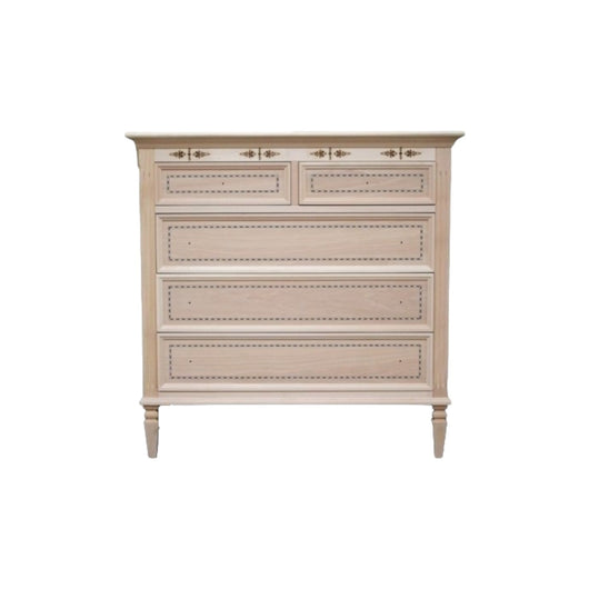 Cassettiera classica 5 cassetti legno grezzo l.100 p.41 h.100 - Mobili 2G