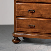 cassettiera classica 5 cassetti legno tinta noce 116x51x101 (452) - Mobili 2G