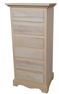 Cassettiera classica 6 cassetti in legno grezzo 50x35x105 - Mobili 2G