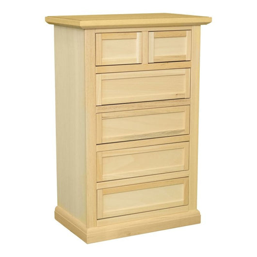 Cassettiera classica 6 cassetti in legno grezzo 63x37x93 - Mobili 2G