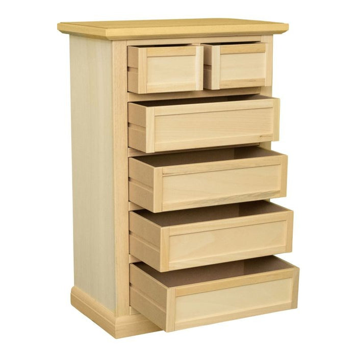 Cassettiera classica 6 cassetti in legno grezzo 63x37x93 - Mobili 2G