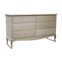 Cassettiera classica 6 cassetti legno grezzo 141x47x90 - Mobili 2G