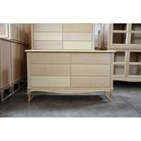 Cassettiera classica 6 cassetti legno grezzo 141x47x90 - Mobili 2G