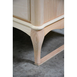 Cassettiera classica 6 cassetti legno grezzo 141x47x90 - Mobili 2G