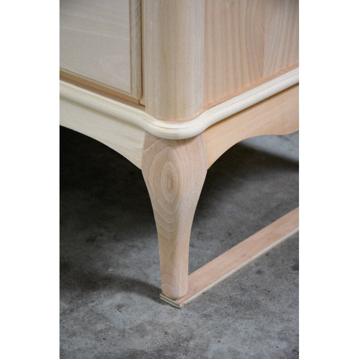 Cassettiera classica 6 cassetti legno grezzo 141x47x90 - Mobili 2G