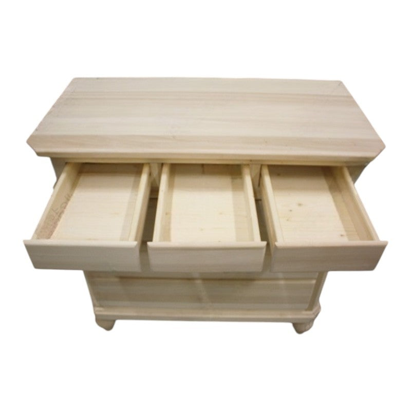 cassettiera classica 6 cassetti legno grezzo 90x45x88 (708) - Mobili 2G
