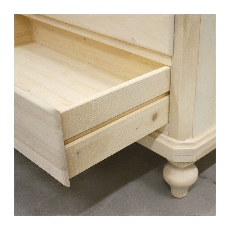 cassettiera classica 6 cassetti legno grezzo 90x45x88 (708) - Mobili 2G