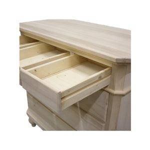 cassettiera classica 6 cassetti legno grezzo 90x45x88 (708) - Mobili 2G