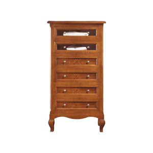 Cassettiera classica 6 cassetti legno intarsiata bassano 69x43x131 - Mobili 2G