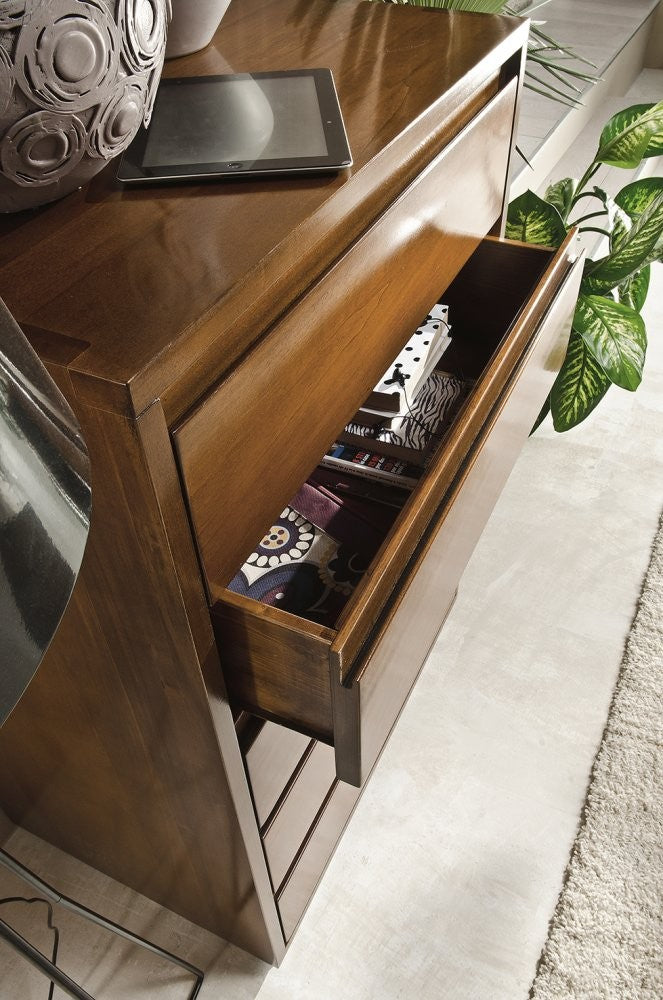 Cassettiera classica 7 cassetti in legno massello grezzo 70x45x137 - Mobili 2G