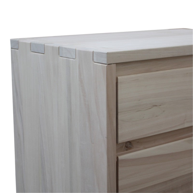 Cassettiera classica 7 cassetti in legno massello grezzo 70x45x137 - Mobili 2G