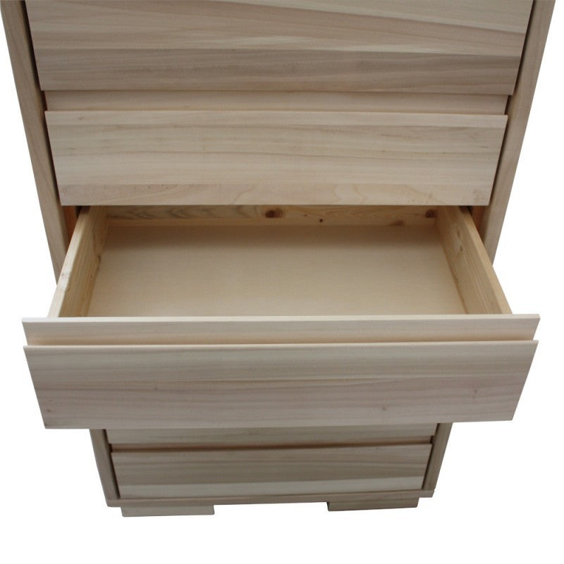 Cassettiera classica 7 cassetti in legno massello grezzo 70x45x137 - Mobili 2G