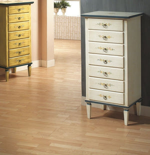 cassettiera classica 7 cassetti legno grezzo 49x37x106 (1113) - Mobili 2G