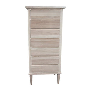 cassettiera classica 7 cassetti legno grezzo 49x37x106 (1113) - Mobili 2G
