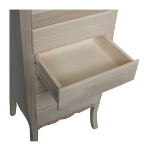  cassettiera classica 7 cassetti legno grezzo 50x37x107 - Mobili 2G