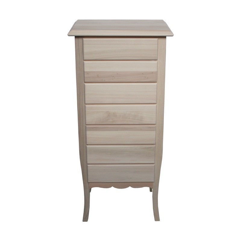  cassettiera classica 7 cassetti legno grezzo 50x37x107 - Mobili 2G