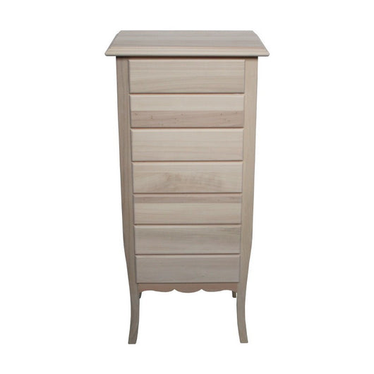  cassettiera classica 7 cassetti legno grezzo 50x37x107 - Mobili 2G