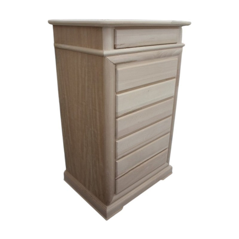 Cassettiera classica 7 cassetti legno grezzo 71x53x117 (3007) - Mobili 2G