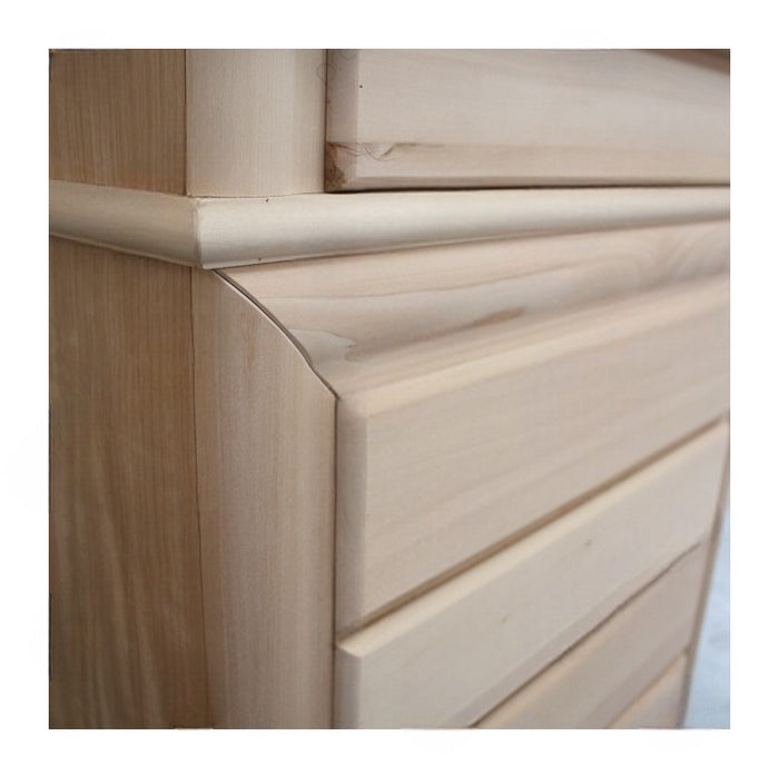 Cassettiera classica 7 cassetti legno grezzo 71x53x117 (3007) - Mobili 2G