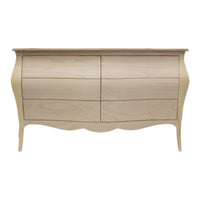 Cassettiera classica bombata in legno 6 cassetti grezzo l.162 p.58 h.85 (3246) - Mobili 2G