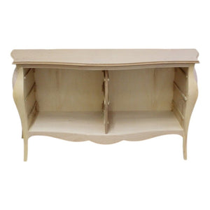 Cassettiera classica bombata in legno 6 cassetti grezzo l.162 p.58 h.85 (3246) - Mobili 2G