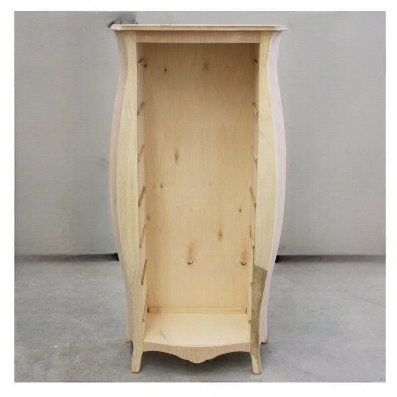 Cassettiera classica bombata legno bianco 74x37x142 - Mobili 2G