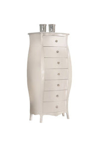 Cassettiera classica bombata legno bianco 74x37x142 - Mobili 2G