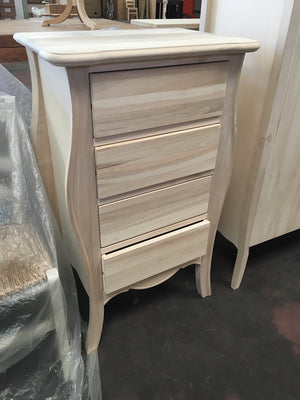 Cassettiera classica in legno 4 cassetti grezzo l.62 p.42 h.105 (3034) - Mobili 2G