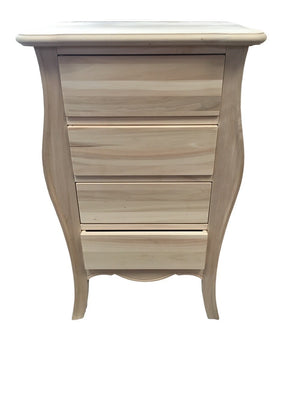 Cassettiera classica in legno 4 cassetti grezzo l.62 p.42 h.105 (3034) - Mobili 2G