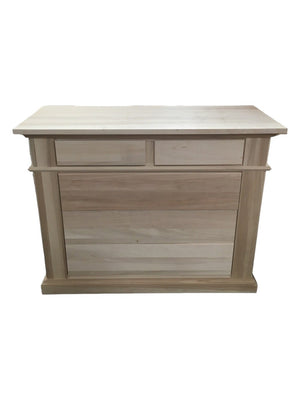 Cassettiera classica in legno 5 cassetti grezzo l.128 p.54 h.100 (2163) - Mobili 2G