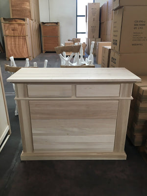 Cassettiera classica in legno 5 cassetti grezzo l.128 p.54 h.100 (2163) - Mobili 2G